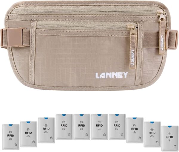 Money Belt for Travel Women and Men Slim Hidden Travel Wallet with RFID Blocking - Image 2