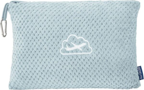 BEDELITE Travel Blanket with Bag, Ultra-Soft Jacquard Fleece Blanket with Luggage Sleeve & Backpack Clip, Airplane Blanket Travel Essentials, Blue - Image 2