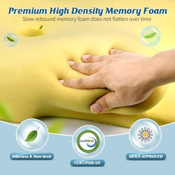 Cooling Cervical Pillow for Neck Pain Relief, Ergonomic Side Sleeper Pillow for Sleeping, Contour Memory Foam Pillows for Neck Support, Orthopedic Bed Pillow for Back Stomach Sleepers Grey White - Image 6