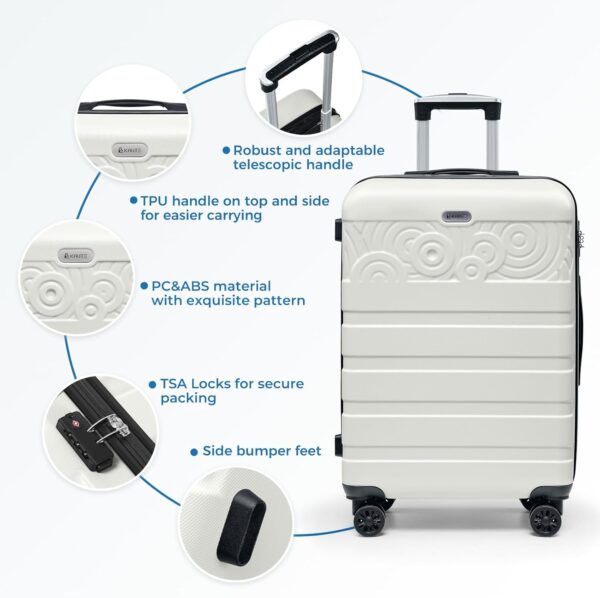 Krute Luggage 28 Inch Suitcase With Spinner Wheels Large Suitcases Lightweight Hard Shell PC ABS TSA Lock Checked Luggages - Image 5