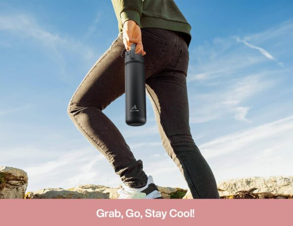 26 oz Insulated Water Bottle with 2-in-1 Straw and Spout Lid, Keep Cold 24H, Leak-Proof, Fits in Car Cup Holder, Stainless Steel Water Bottle for Sports, Travel, and School (Cotton Candy) - Image 9
