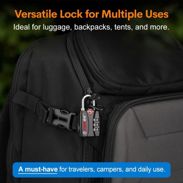 Forge Luggage Locks TSA Approved 6 Pack Black, Small Combination Lock with Zinc Alloy Body, Open Alert, Easy Read Dials, for Travel Suitcase, Bag, Backpack, Lockers. - Image 6