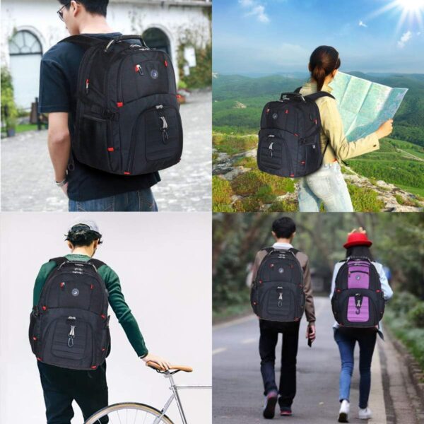 SHRRADOO Extra Large 50L Travel Laptop Backpack with USB Charging Port, College High School Backpack Airline Approved Business Work Bag Fits 17 Inch Computer for Men Women - Image 9