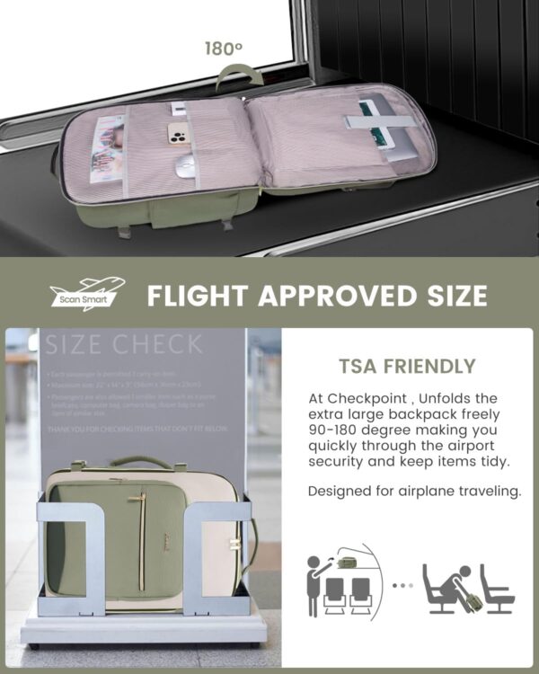 LOVEVOOK 40L Travel Backpack for Women & Men, Airline Approved Carry On Luggage with 3 Packing Cubes, TSA Overnight Bags, Waterproof Personal Item Bag, Weekender Essentials Backpacks fits 17" Laptop - Image 4