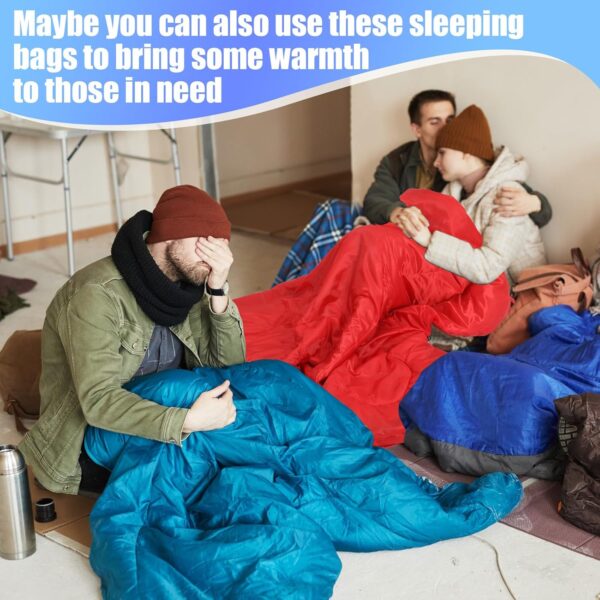 Macarrie 12 Pcs Hiking Gear Set, Include 6 Sleeping Bags for Adults Teens Kids with Compression Sack, 6 Emergency Sleeping Bags for Camping Hiking Homeless Supplies - Image 7