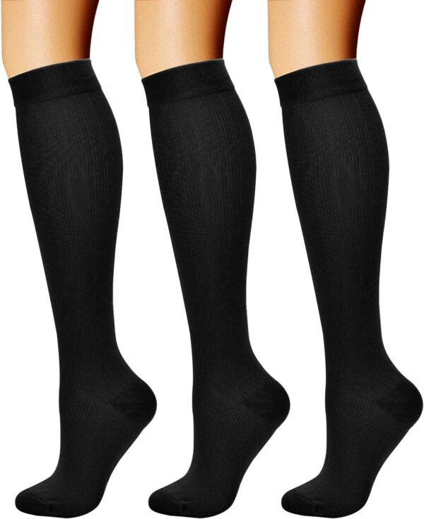 CHARMKING Compression Socks for Women & Men Circulation (3 Pairs) 15-20 mmHg is Best Support for Athletic Running Cycling - Image 2