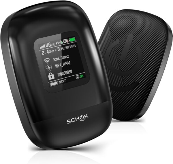 SCHOK 4G LTE Mobile Hotspot - Cat 12 Portable WiFi for Travel, Dual Bands (2.4GHz/5GHz), 600Mbps Download High Speed, Supports 16 Connected Devices, Compatible with Verizon & its MVNOs ONLY - Image 2