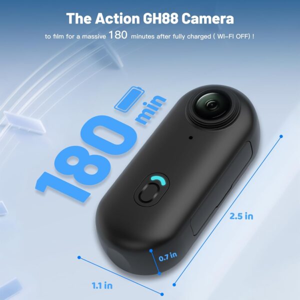 Mini Body Camera, Wearable Action Body Cam, Thumb Size Hands Free Recording Body Worn Camera, Premium Portable Camcorder Mount Anywhere for Pet Walking, Work, Travel (Black, 128GB) - Image 4