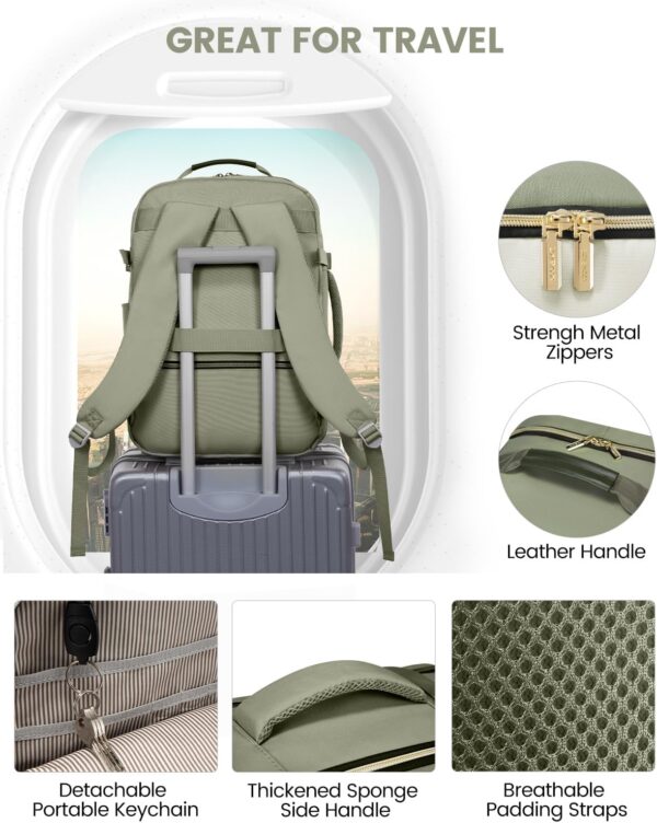 LOVEVOOK 40L Travel Backpack for Women & Men, Airline Approved Carry On Luggage with 3 Packing Cubes, TSA Overnight Bags, Waterproof Personal Item Bag, Weekender Essentials Backpacks fits 17" Laptop - Image 8