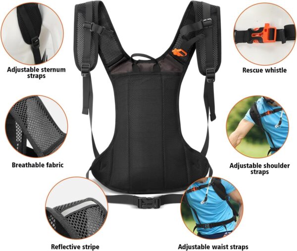 Hydration Backpack Hydration Pack Water Backpack with 2L(70-Ounce) Hydration Bladder for Men Women Kids for Running Hiking Biking Climbing - Image 3