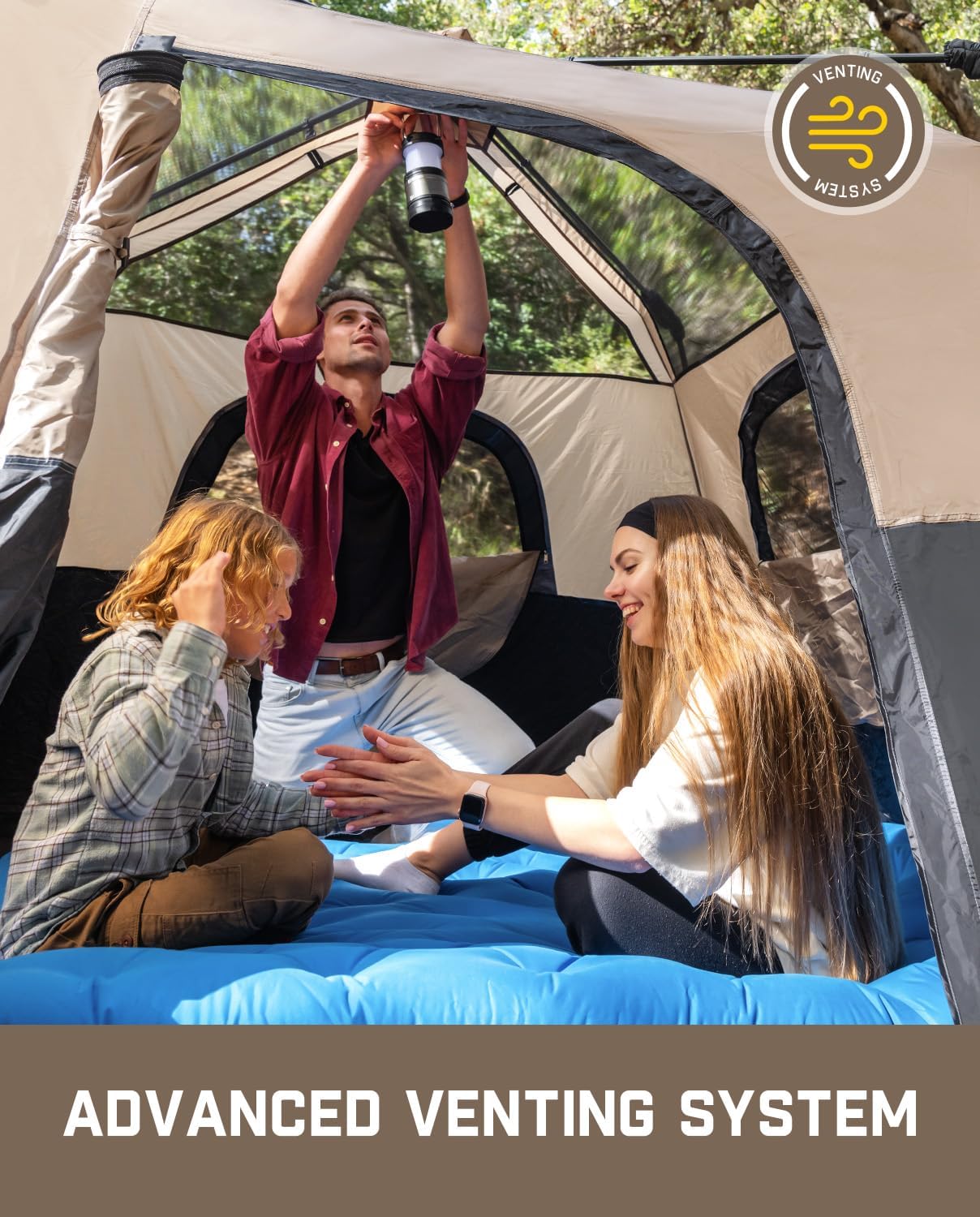 FanttikOutdoor Camping Tent 4/6/8/10 Person Instant Cabin Tent Setup in 60 Seconds with Rainfly & Windproof Portable with Carry Bag for Family Camping & Hiking - Image 5