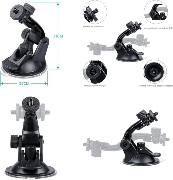 Accessories Kit for Action Camera, Handheld Selfie Stick + Suction Cup Mount + Floating Handle Grip + Flexible Octopus Tripod, Universal Action Camera Bundle for Recording VLOG/POV - Image 3
