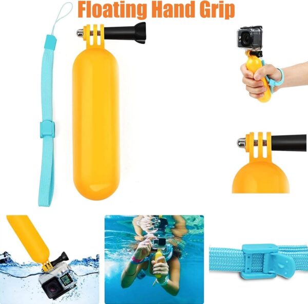 Accessories Kit for Action Camera, Handheld Selfie Stick + Suction Cup Mount + Floating Handle Grip + Flexible Octopus Tripod, Universal Action Camera Bundle for Recording VLOG/POV - Image 4