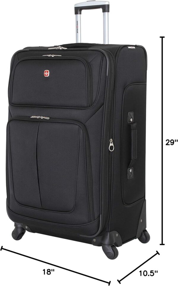 SwissGear Sion Softside Expandable Luggage, Black, Checked-Large 29-Inch - Image 12