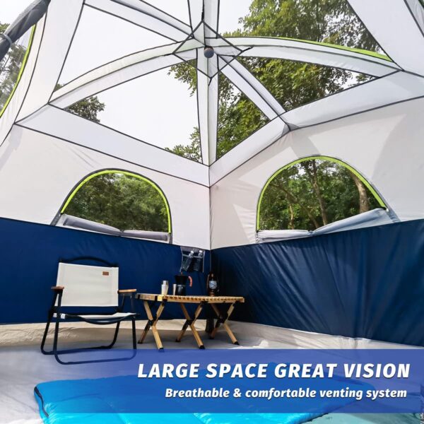 UNP Tents 6 Person Waterproof Windproof Easy Setup,Double Layer Family Camping Tent with 1 Mesh Door & 5 Large Mesh Windows -10'X9'X78in(H) - Image 5