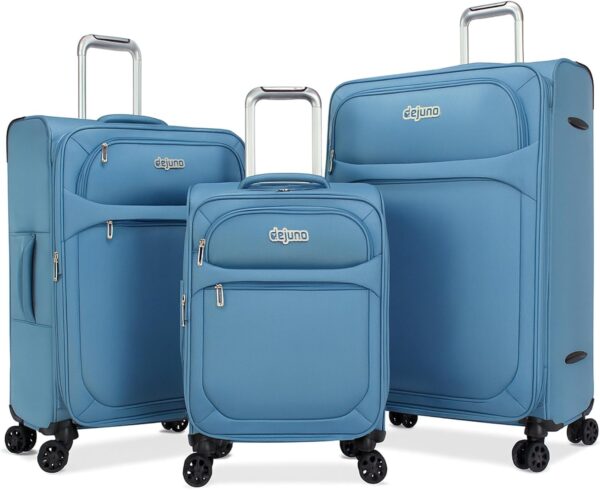 World Traveler Dejuno Cirrus Lightweight Expandable Spinner Luggage, Blue, 3-Piece Set(20in,26in,30in) - Image 2