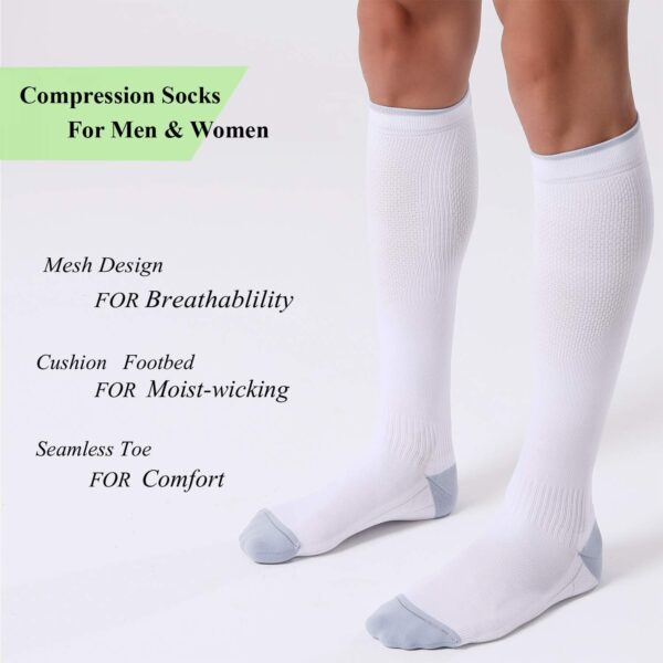 FITRELL 3 Pairs Compression Socks for Women and Men 20-30mmHg-Circulation Support Socks - Image 4