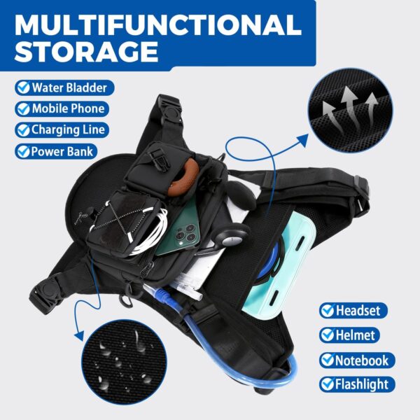 USA Original Patent Running Hydration Vest Backpack, Lightweight Chest Pack with 2.0L Water Bladder Bag Daypack for Hiking Running Cycling Race Marathon for Women Men - Image 4