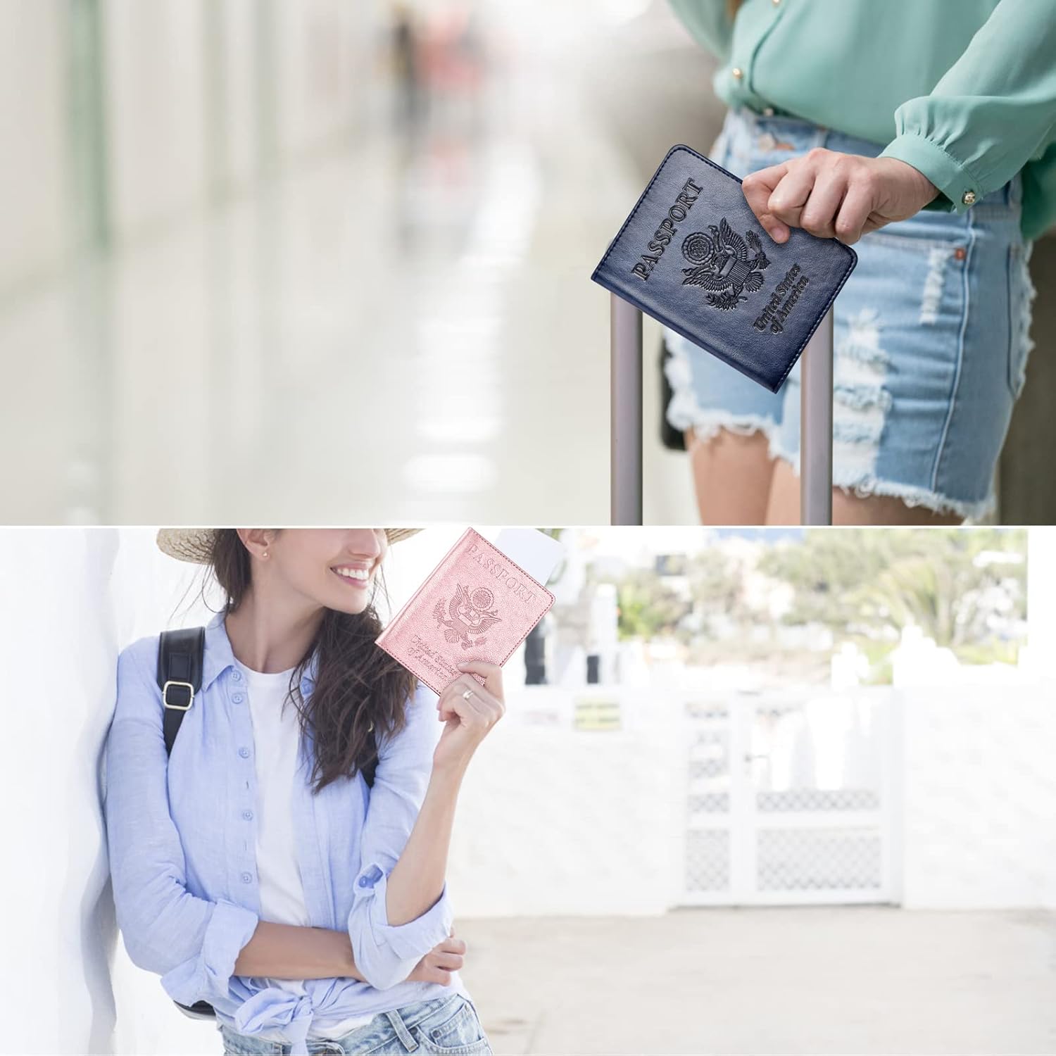 Eoehro 2Pack Passport Holder Wallet Cover Case, Travel Essentials for Women and Men - Image 7