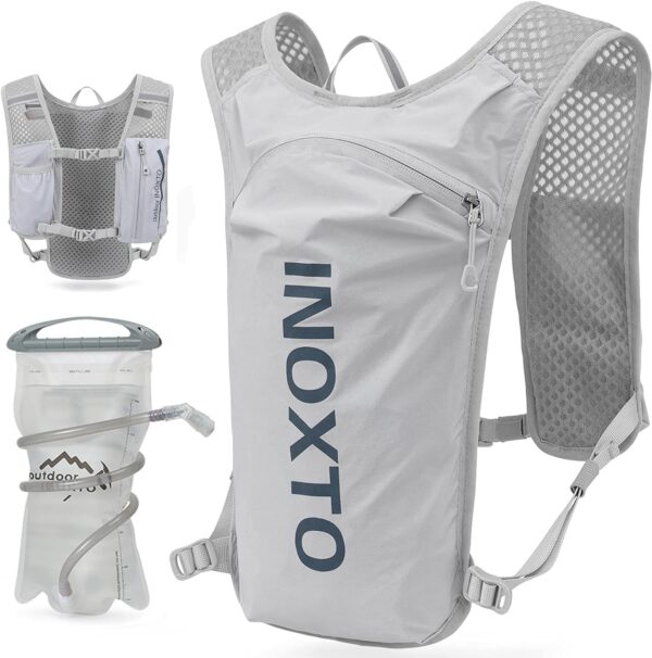 INOXTO Running Hydration Vest Backpack,Lightweight Insulated Pack with 1.5L Water Bladder Bag Daypack for Hiking Trail Running Cycling Race Marathon for Women Men - Image 2