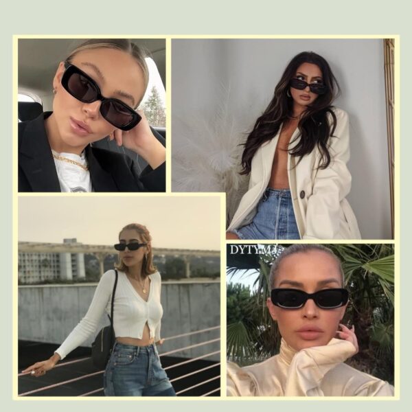 JASPIN Rectangle Sunglasses for Women Men Trendy Y2k Retro 90s Sun Glasses UV400 Protection Cool Square Frame - Image 4