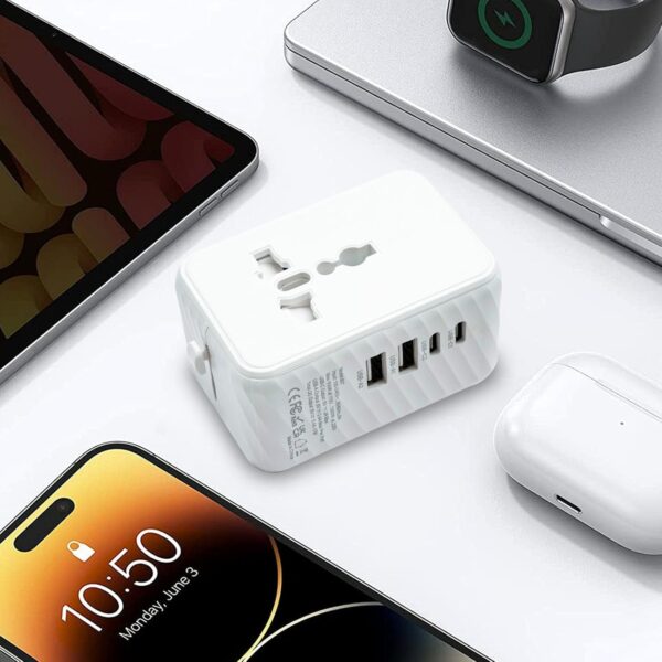 Mini Universal Travel Adapter Global Universal Plug Converter Type-C US, UK, EU, AU, European Travel Plug Adapter, Universal Socket Converter(White) - Image 9