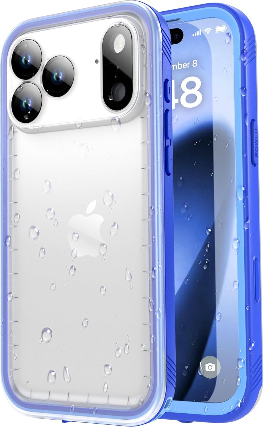 SPORTLINK for iPhone 17 Pro Max Waterproof Case - Shockproof Dustproof Case with Built-in Screen Protector, Full Body Heavy Duty Sealed Protective Cover for iPhone 17 Pro Max 6.9" Blue/Frosted Clear - Image 2