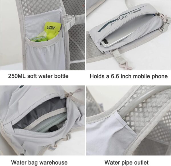 INOXTO Running Hydration Vest Backpack,Lightweight Insulated Pack with 1.5L Water Bladder Bag Daypack for Hiking Trail Running Cycling Race Marathon for Women Men - Image 5