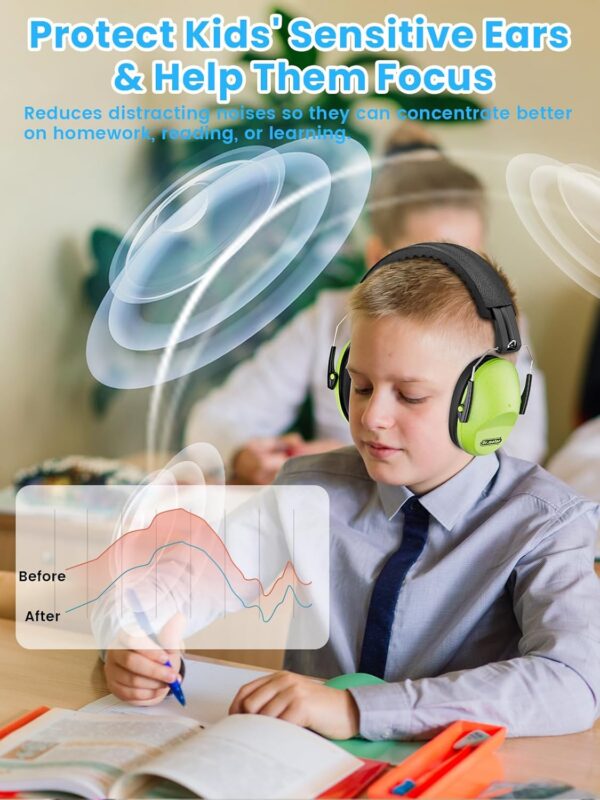 Dr.meter Ear Muffs for Noise Reduction: 27.4SNR Noise Cancelling Headphones for Kids Adults, EM100 Adjustable Hearing Protection Earmuffs for Monster Jam, Autism Sensory, Concerts, Fireworks - Image 9