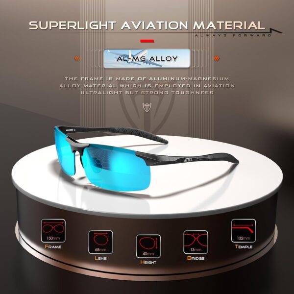 ATTCL Men's Sports Polarized Sunglasses Men for Driving running Fishing Golf - UV Protection Sun glasses Metal Frame - Image 4