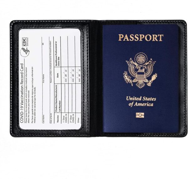 2 Pcs Passport holders，Ultra Slim passport wallet，PU Leather Passport Cover for Women and Men - Image 3