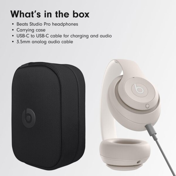 Beats Studio Pro - Wireless Bluetooth Noise Cancelling Headphones - Personalized Spatial Audio, USB-C Lossless Audio, Apple & Android Compatibility, Up to 40 Hours Battery Life - Sandstone - Image 8