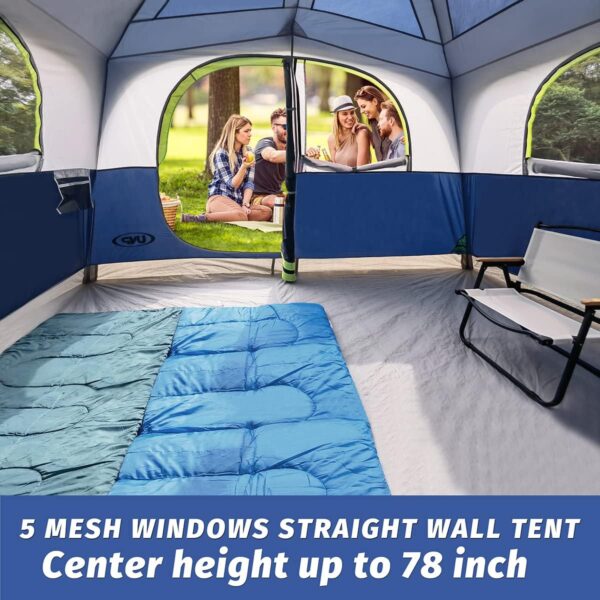 UNP Tents 6 Person Waterproof Windproof Easy Setup,Double Layer Family Camping Tent with 1 Mesh Door & 5 Large Mesh Windows -10'X9'X78in(H) - Image 8