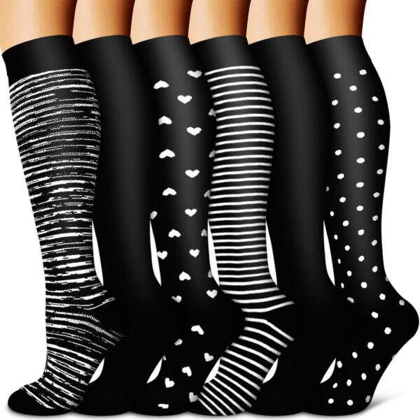 BLUEENJOY Copper Compression Socks for Women & Men (6 pairs) - Best Support for Nurses, Running, Hiking, Recovery - Image 2
