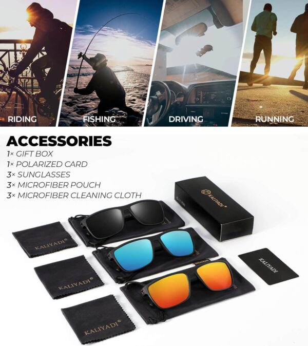 KALIYADI Polarized Sunglasses for Men, Lightweight Sun Glasses with UV Protection for Driving Fishing Golf - Image 10