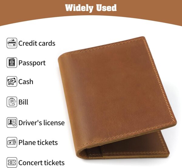 Jack&Chris Leather Passport Holder, Handmade Passport cover, Travel Wallet Cover Case for Men and Women, Leather Travel Documents Organizer Protector, JC107 - Image 6