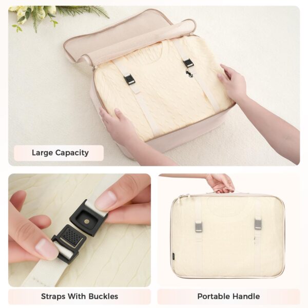 BAGAIL 8 Set Packing Cubes Luggage Packing Organizers for Travel Accessories-Cream - Image 7