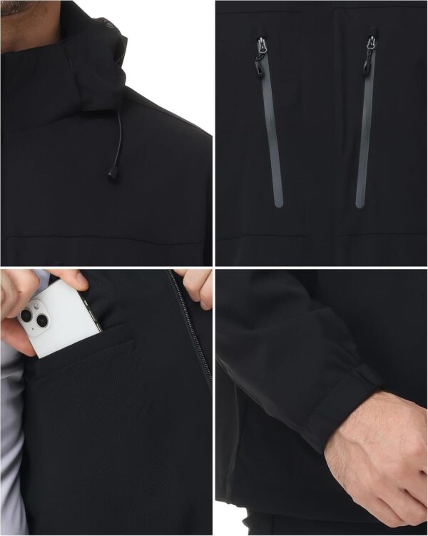 8000 mm H2O Waterproof Rain Jacket with Removable Hood, Breathable Windbreaker Fashion Raincoat for Golf Hiking - Image 7