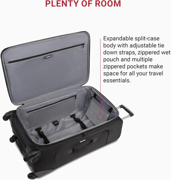 SwissGear Sion Softside Expandable Luggage, Black, Checked-Large 29-Inch - Image 6
