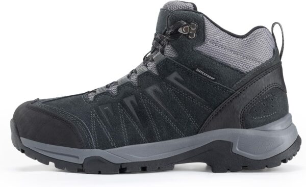 Men's Waterproof Hiking Boots Lightweight Comfortable Leather Mid Ankle Outdoor Trekking Boot - Image 3