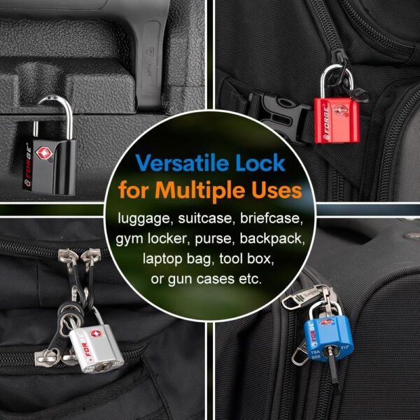TSA Approved Luggage Locks, Ultra-Secure Dimple Key Travel Locks with Zinc Alloy Body - Image 8
