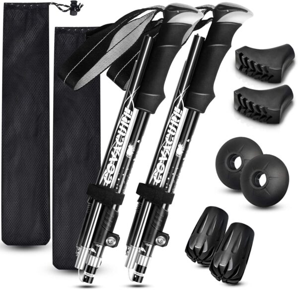 Covacure Trekking Poles Collapsible Hiking Poles - Aluminum Alloy 7075 Trekking Sticks with Quick Lock System, Telescopic, Collapsible, Ultralight for Hiking, Camping - Image 2