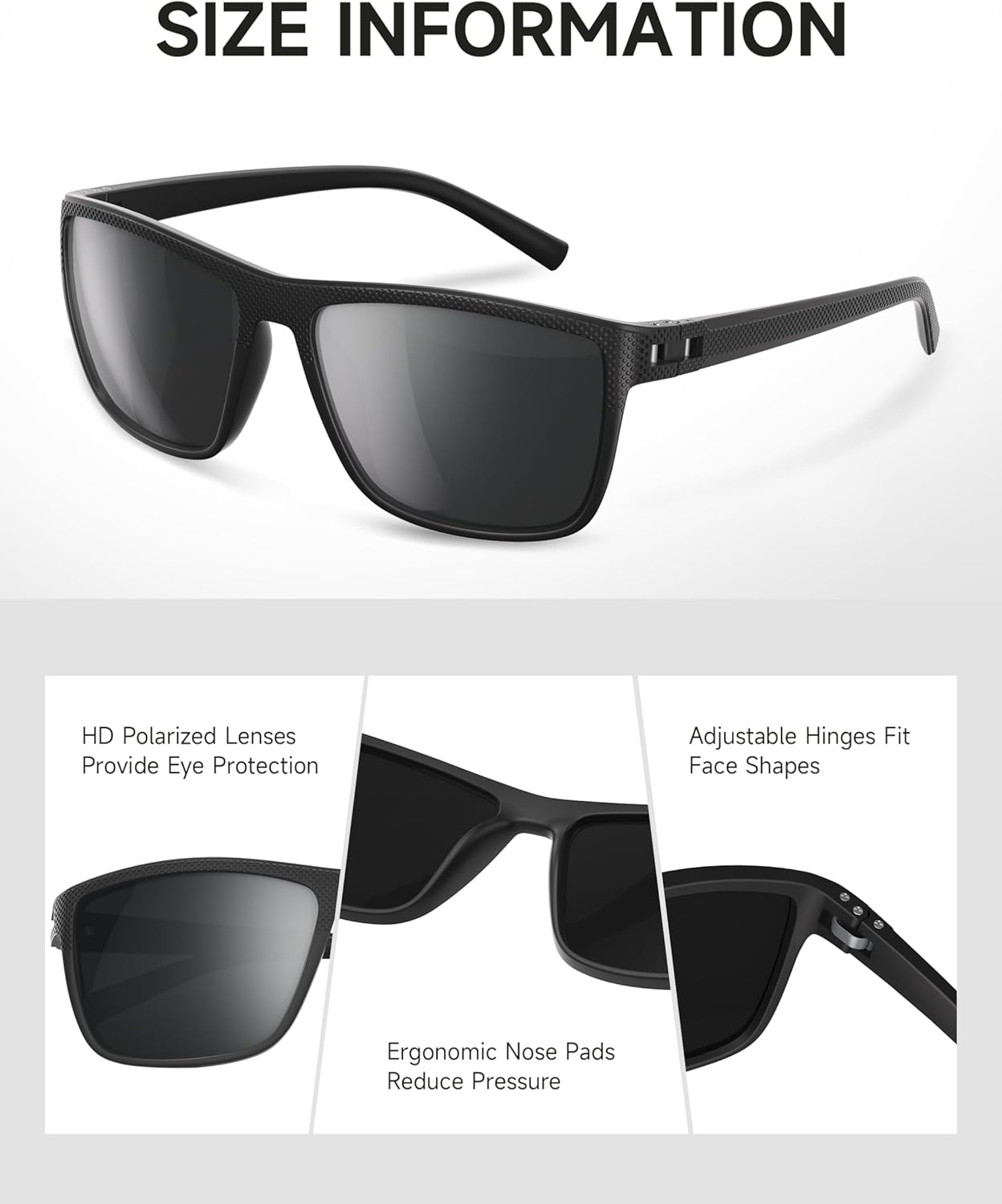 Polarized Sunglasses Men Women, Mens Sunglasses Lightweight UV Sun Glasses for Fishing Driving Golf - Image 6