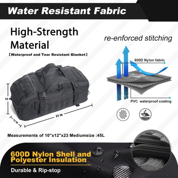 3 In 1 Military Backpack Travel Duffle Bag for Weekender Gym Traveling Workout Deployment - Image 4