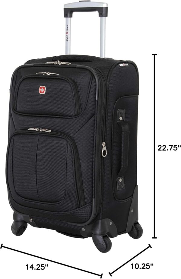 SwissGear Sion Softside Expandable Luggage, Black, Carry-On 21-Inch - Image 12