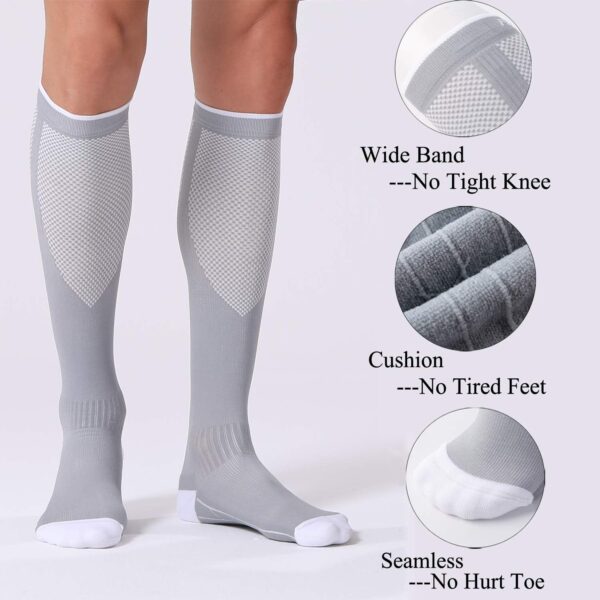 FITRELL 3 Pairs Compression Socks for Women and Men 20-30mmHg-Circulation Support Socks - Image 6