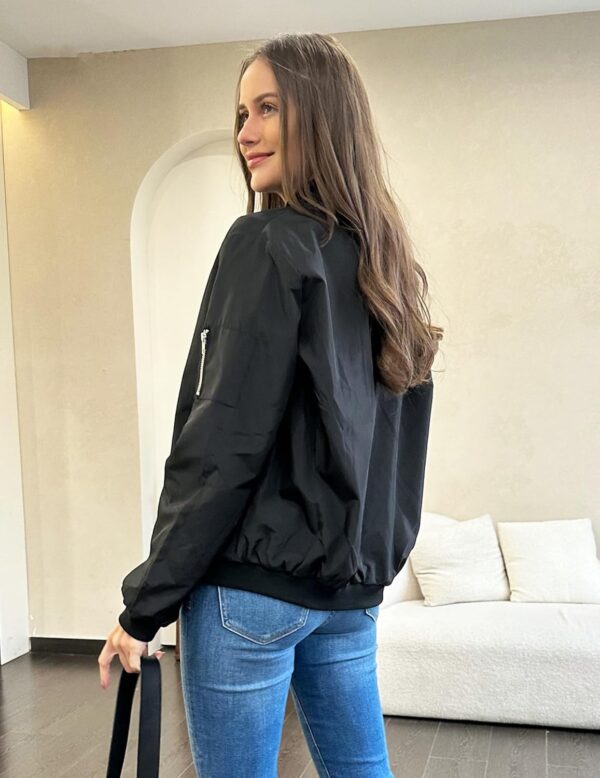 Zeagoo Women's Bomber Jacket Casual Coat Zip Up Outerwear Windbreaker with Pockets S-XXL - Image 5