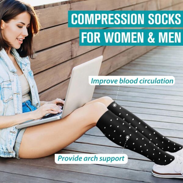 BLUEENJOY Copper Compression Socks for Women & Men (6 pairs) - Best Support for Nurses, Running, Hiking, Recovery - Image 4