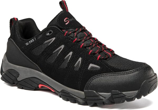 SHULOOK Men's Waterproof Hiking Shoes Lightweight Anti Slip Outdoor Ankle Boots Breathable Hike Trekking Trails Shoe - Image 2