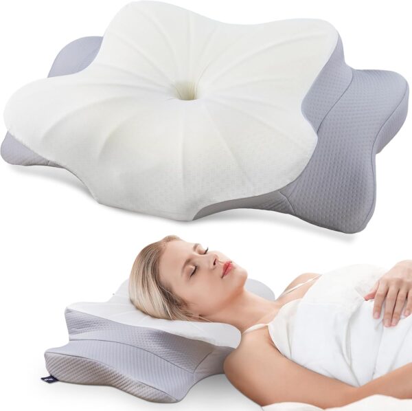 DONAMA Cervical Pillow for Neck and Shoulder,Contour Memory Foam Pillow,Ergonomic Neck Support Pillow for Side Back Stomach Sleepers with Pillowcase - Image 2